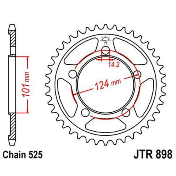 JT SPROCKETS 525 JTR898.42 Steel Rear Sprocket