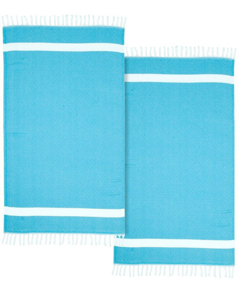 Textiles 100% Turkish Cotton Diamond Pestemal Beach Towel Collection, 2 Piece