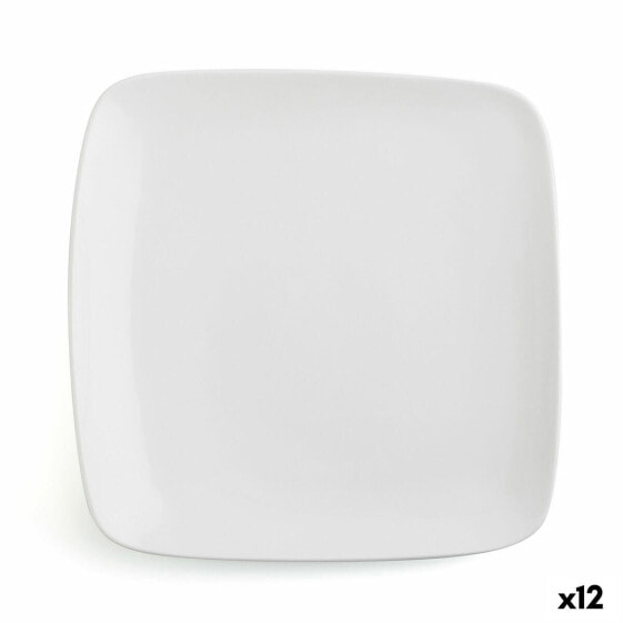 Плоская тарелка Ariane Vital Квадратный Керамика Белый (27 x 21 cm) (12 штук)
