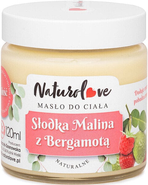 Natürliche Körperbutter Süße Himbeere mit Bergamotte - Naturolove Body Butter 60 ml