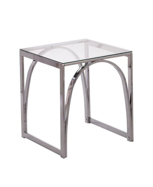 Arabelle Square Glass Top End Table
