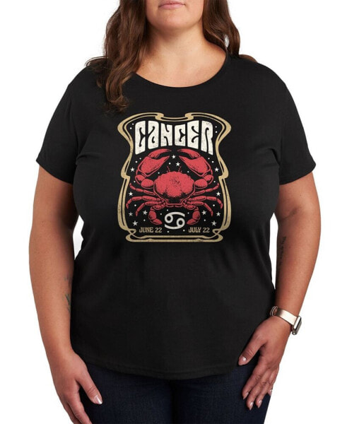 Zodiac Cancer Rock Poster Plus Size Graphic T-Shirt