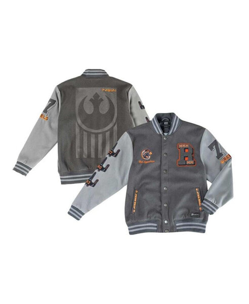 Men's and Women's Gray Star Wars Rebel Alliance Varsity Full-Snap Jacket