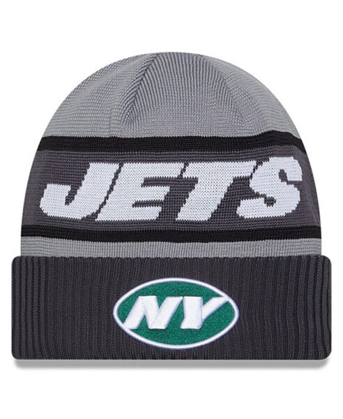 Men's Gray New York Jets 2023 Sideline Tech Cuffed Knit Hat