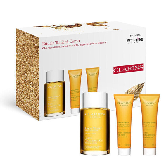 Набор для ухода за телом Clarins Tonic Hydrating Set - увлажняющее масло, тонизирующий лосьон, средство для душа 30 мл