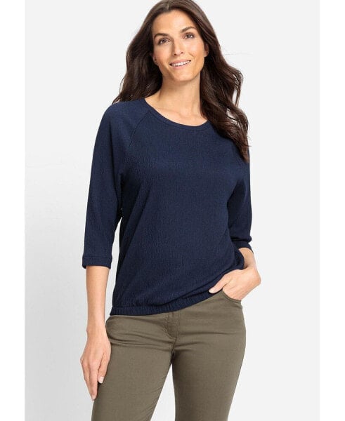 Women's Boat Neck Solid Crepe T-Shirt