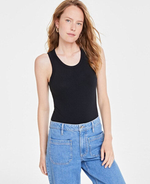 Women's Sleeveless Ribbed Bodysuit, Created for Macy's