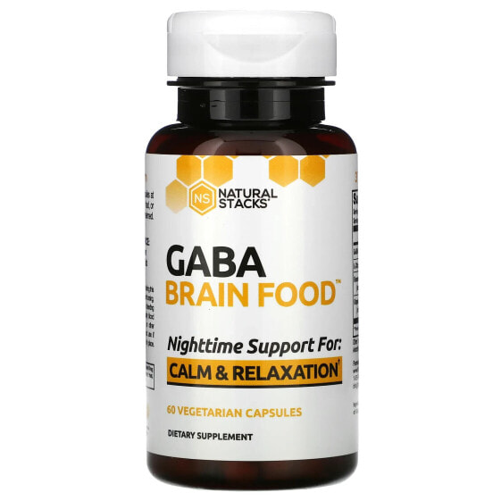 Витамины для нервной системы Natural Stacks Gaba Brain Food, 60 веганских капсул