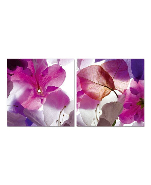 Decor Orchid 2 Piece Wrapped Canvas Wall Art Floral Design -27" x 55"