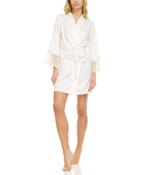Пижама Flora by Flora Nikrooz Heart Lace Charmeuse Wrap Robe