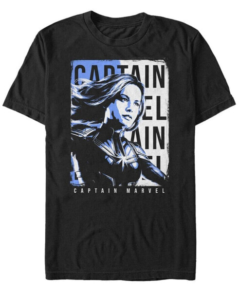 Marvel Men's Avengers Endgame Captain Marvel Side View Poster, Short Sleeve T-shirt