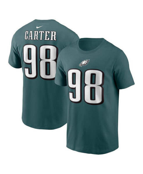 Men's Jalen Carter Midnight Green Philadelphia Eagles 2023 NFL Draft First Round Pick Player Name and Number T-shirt