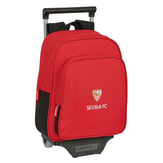 Детский рюкзак на колесиках Sevilla Fútbol Club Чёрный Красный 28 x 34 x 10 см