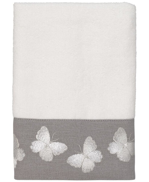 Yara Butterfly Bordered Cotton Hand Towel, 16" x 30"