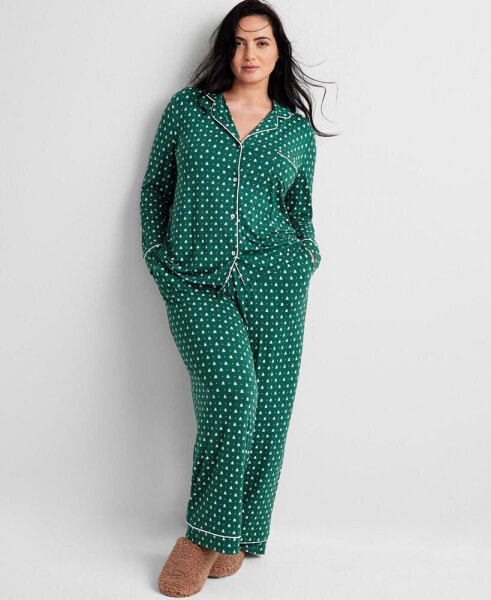 Women's Refresh & Rest Packaged Notched-Collar Pajama Set XS-3X, Created for Macy's