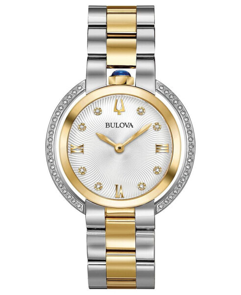Women's Rubaiyat Diamond (1/4 ct. t.w.) Two-Tone Stainless Steel Bracelet Watch 35mm
