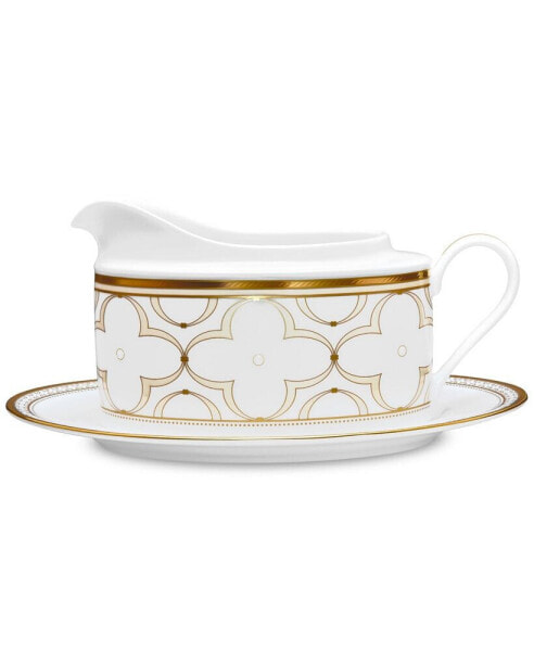 Сервировка стола Noritake Trefolio Gold со сосиской, 16 унций.