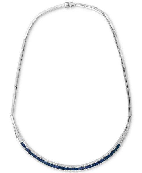 EFFY® Sapphire (4-1/2 ct. t.w.) & Diamond (5/8 ct. t.w.) 18" Collar Necklace in 14k White Gold