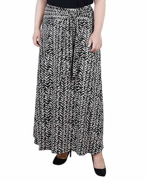 Plus Size Maxi with Sash Waist Tie Skirt