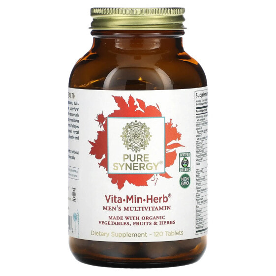 Pure Synergy, Vita·Min·Herb, мультивитамины для мужчин, 120 таблеток