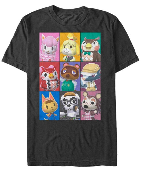 Men's Nintendo Animal Crossing Towns Folk Yearbook Photo Style Poster Short Sleeve T-shirt