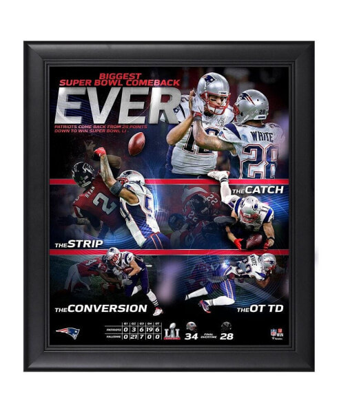 New England Patriots Super Bowl LI Champions Framed 15" x 17" Biggest Comeback Ever Collage