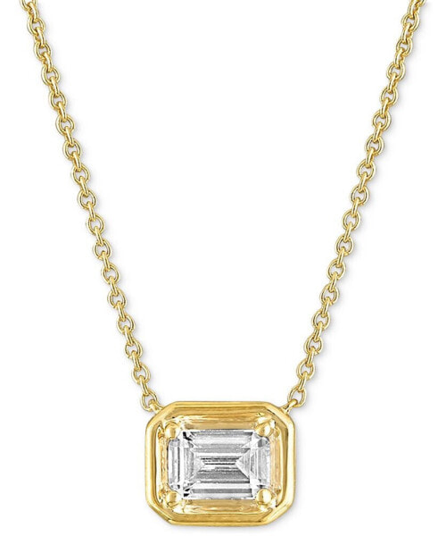 Certified Diamond Emerald-Cut Solitaire 18" Pendant Necklace (1/2 ct. t.w.) in 14k Gold Featuring Diamonds from the Beers Code of Origin, Created for Macy's