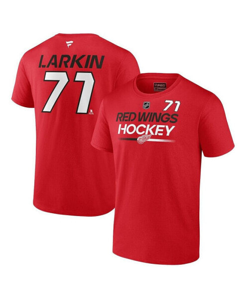 Men's Dylan Larkin Red Detroit Red Wings Authentic Pro Prime Name and Number T-shirt