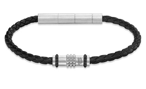 Men´s Ryder Black Leather Bracelet PEAGB0036201
