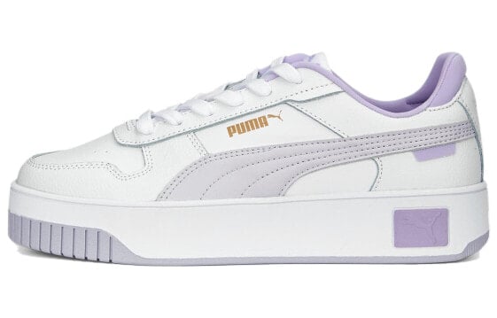 PUMA Carina Street 防滑耐磨轻便 低帮 板鞋 女款 白紫 / Кроссовки PUMA Carina Street 389390-07