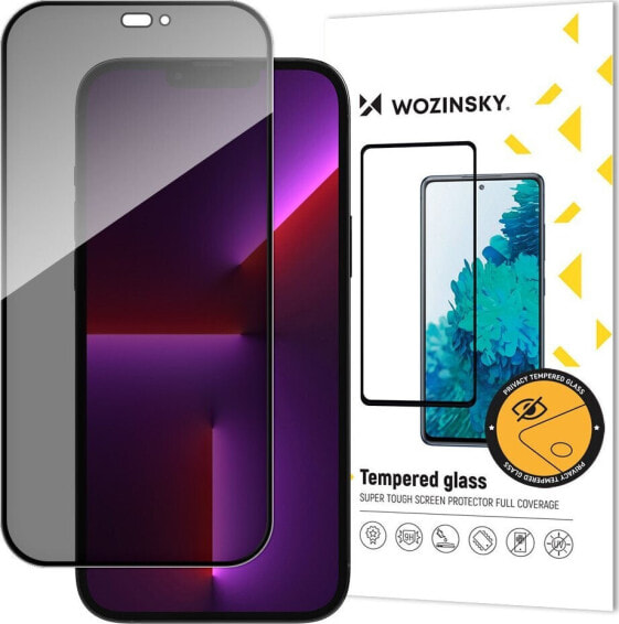 Wozinsky Szkło prywatyzujące z filtrem Anti Spy do iPhone 15 Pro Wozinsky Privacy Glass - czarne