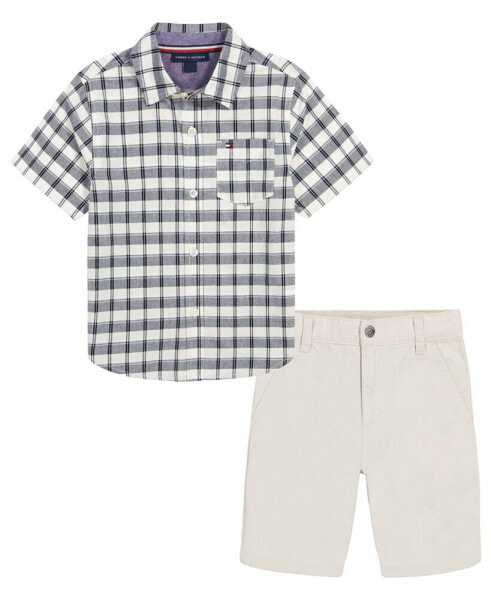 Пижама Tommy Hilfiger Toddler Prewashed Plaid Shirt & Twill