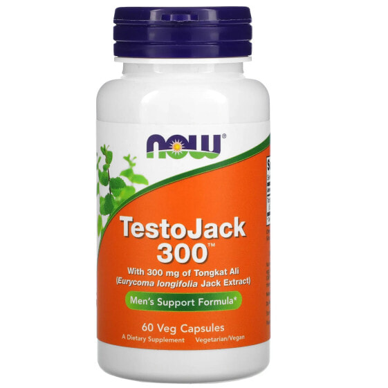 Витамины для мужского здоровья NOW TestoJack 300, 300 мг, 60 вег капсул