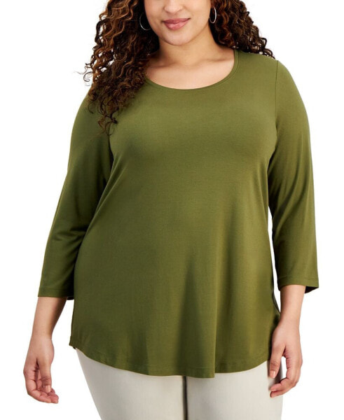 Plus Size Scoopneck Top, Created for Macy's