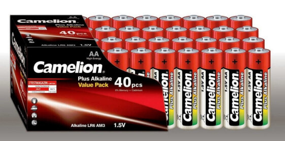 Camelion 11104006 Plus Alkaline Batterie LR06 (Mignon - AA - 40er-Pack) rot/gold - Single-use battery - AA - Alkaline - 1.5 V - 40 pc(s) - 2700 mAh