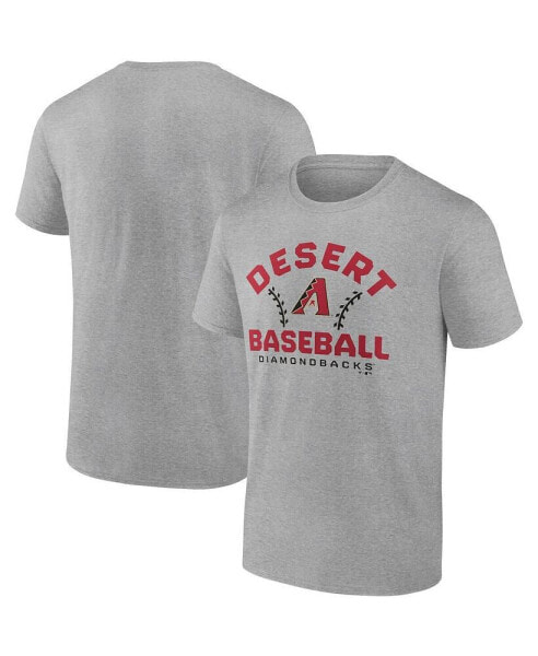 Men's Heathered Gray Arizona Diamondbacks Iconic Go for Two T-shirt