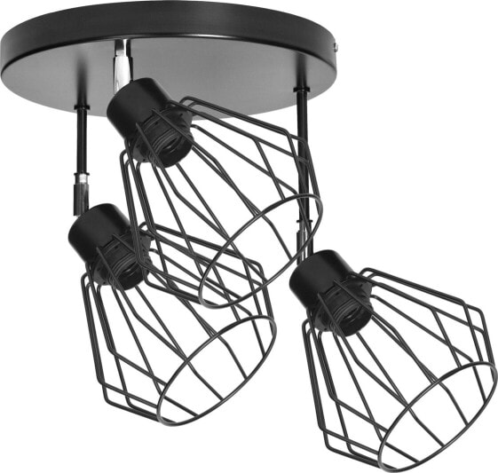 Lampa sufitowa Orno PINO oprawa ścienno-sufitowa, moc max. 3x60W, E27, czarna, podstawa okrągła, wielopoziomowa, ruchome głowice lampy