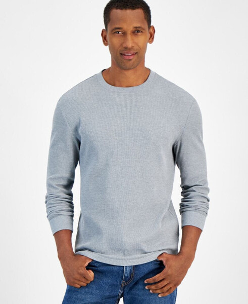 Men's Thermal Long Sleeve Ribbed Crewneck Sweater, Created for Macy's