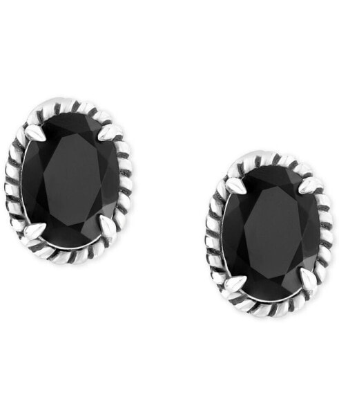 EFFY® Onyx Oval Stud Earrings in Sterling Silver