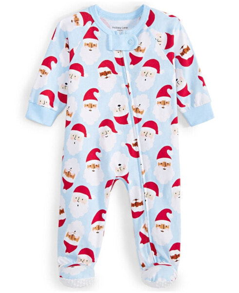 Baby Santa Toss Cotton Footed Pajamas, Created for Macy's