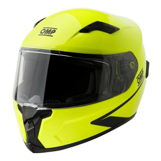 Шлем полный OMP CIRCUIT EVO2 жёлто-флуоресцентный XXL