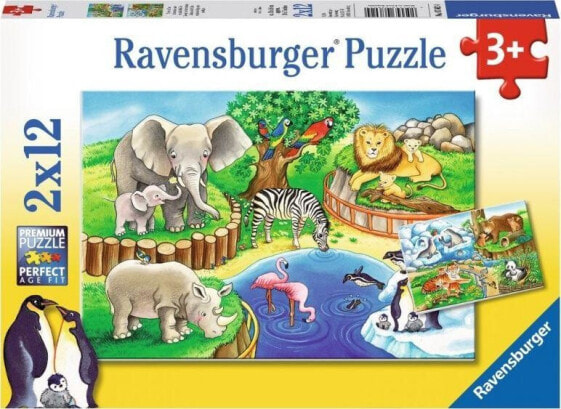 Ravensburger Puzzle 2x12el. Zwierzęta w ZOO 076024 RAVENSBURGER