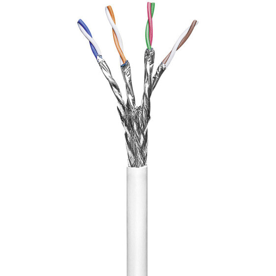Wentronic CAT 6 network cable - S/FTP (PiMF) - white - 100m - 100 m - Cat6 - S/FTP (S-STP)