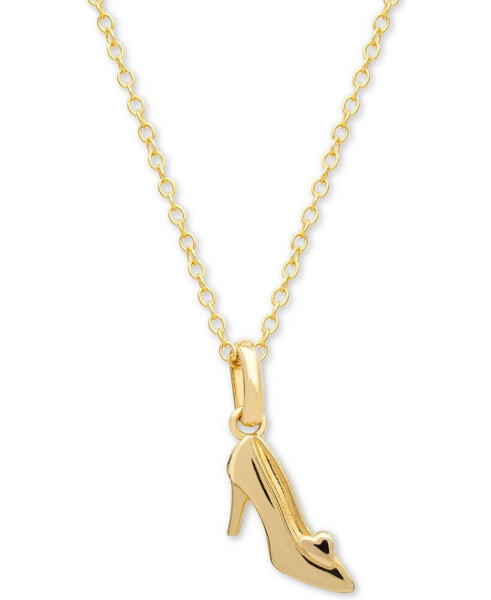 Children's Cinderella Slipper 15" Pendant Necklace in 14k Gold