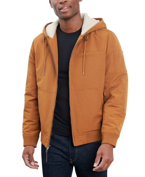 Men's Fleece-Lined Zip-Front Hooded Jacket