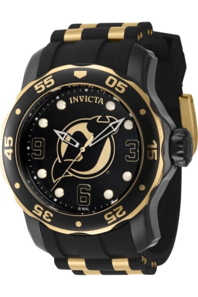 Часы и аксессуары Invicta 42310 Men's NHL Новый Часы Devils черные резиновый ремешок