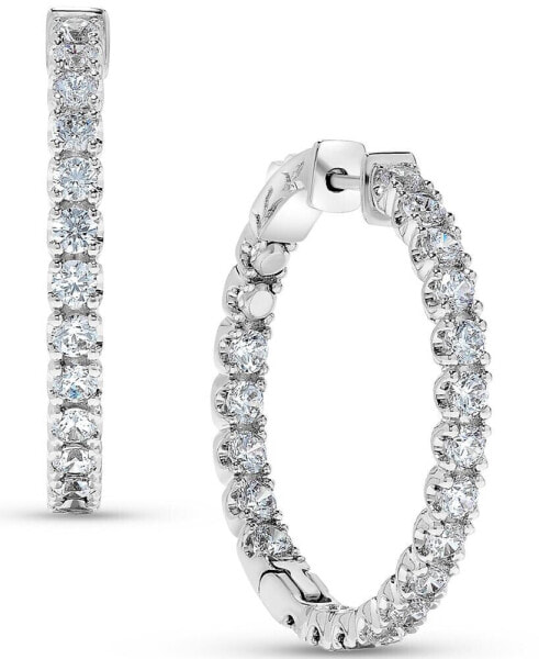 Diamond Inside-Out Hoop Earrings (3 ct. t.w.) in 14k White Gold