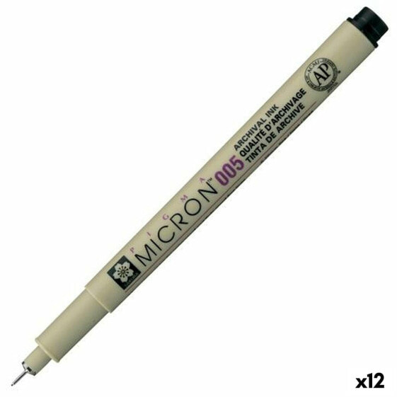 Фломастер Talens Sakura PIGMA MICRON 005 Чёрный (12 штук)