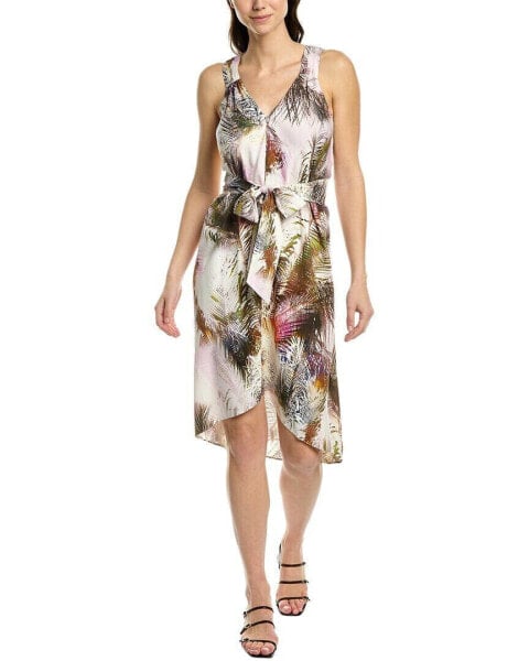 Платье женское Go By GoSilk Go Long And Lean Silk - цвет и узор: поп-тропик, длина около 38 дюймов.