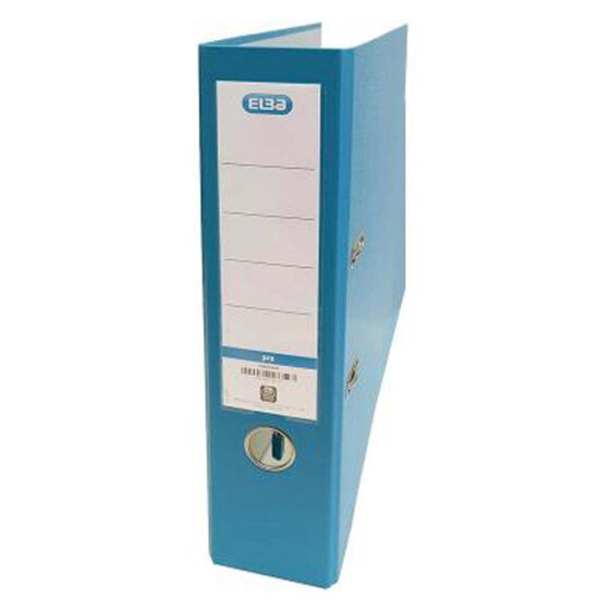 ELBA Lever arch file PVC lined cardboard with rado top folio spine 80 mm turquoise